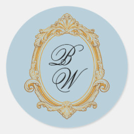 Pegatina Redonda Tuscany Countryside Ornate Wedding Sticker