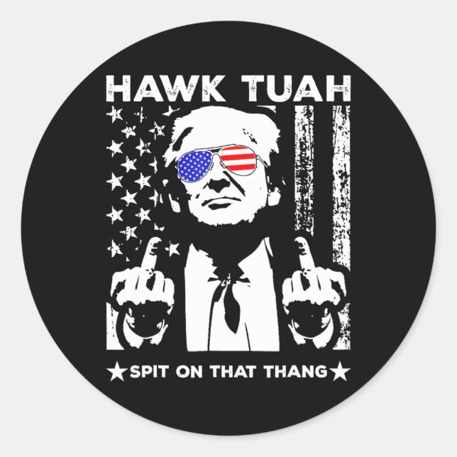 Pegatina Redonda Tush Spit On That Funny 1 (Anverso)