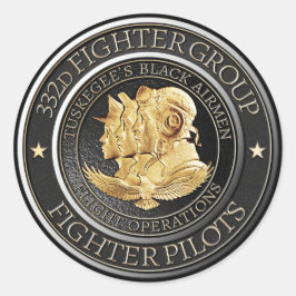 Pegatina Redonda Tuskegee Red Tail Airmen 332d Fighter Group