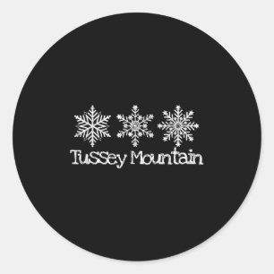 Pegatina Redonda Tussey Mountain Skier Ski Skii Snowflakes Winter