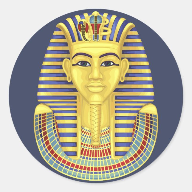 Pegatina Redonda Tut Tut Pharaoh (Anverso)