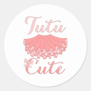 Pegatina Redonda Tutu Cute Ballet