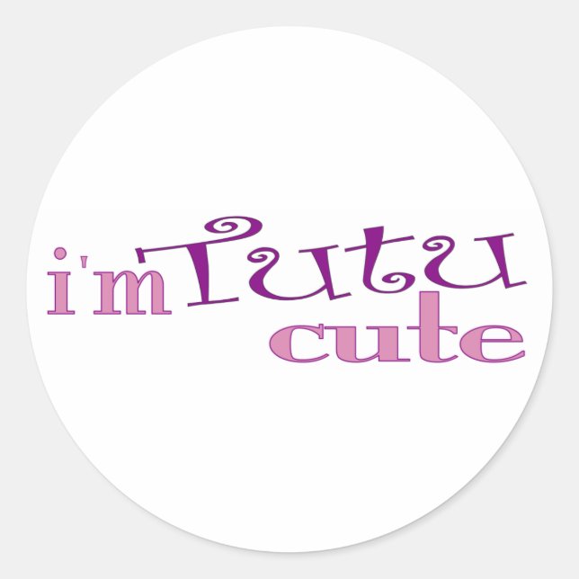 Pegatina Redonda Tutu Cute (Ballet) (Anverso)