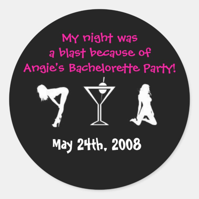 Pegatina Redonda Tuve una explosión con la novia (Anverso)