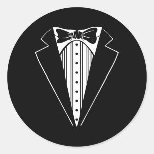 Pegatina Redonda Tux Para Boda Prom Batchelor Tuxedo