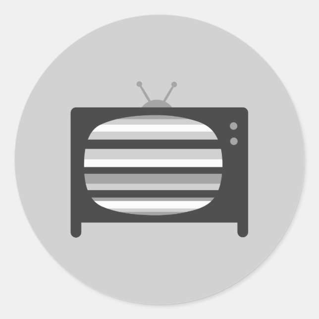 Pegatina Redonda TV retro (Anverso)