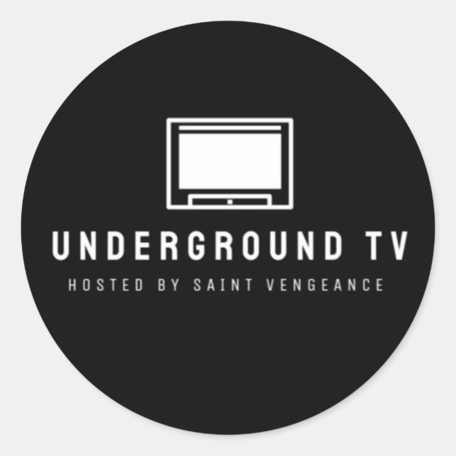 PEGATINA REDONDA TV SUBTERRÁNEA (Anverso)