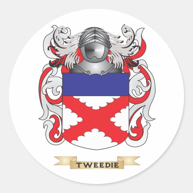 Pegatina Redonda Tweedie Family Crest (Escudo de armas) (Anverso)