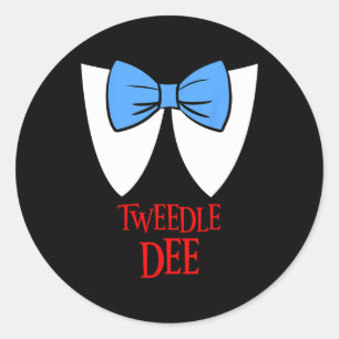 Pegatina Redonda Tweedle Dee Costume Halloween Fairytale Character