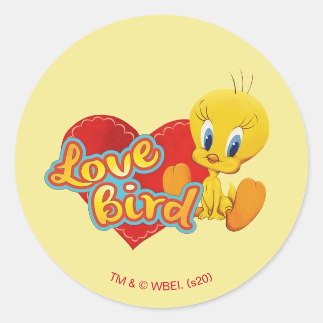 Pegatina Redonda TWEETY™ - Amo Pájaro (Anverso)