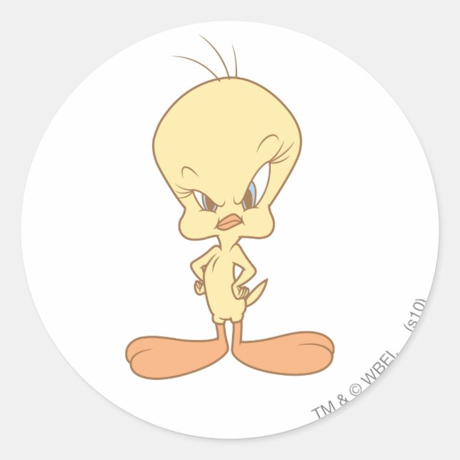 Pegatina Redonda TWEETY™ Angry (Anverso)