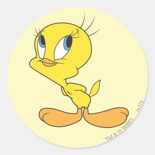 Pegatina Redonda TWEETY™ Hmm (Anverso)