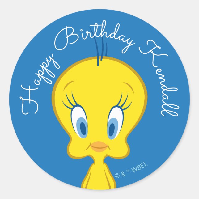 Pegatina Redonda TWEETY™ | Pajarito Inocente (Anverso)