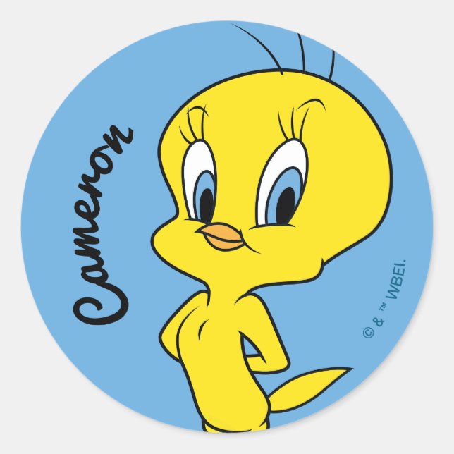 Pegatina Redonda TWEETY™ | Pájaro Ingenioso (Anverso)