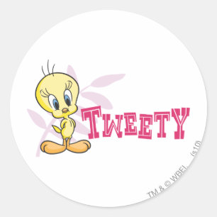 Pegatina Redonda "TWEETY™" rosa