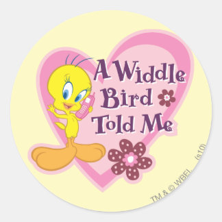 Pegatina Redonda TWEETY™ "Un Pajarito Me lo Dijo"