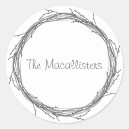 Pegatina Redonda Twigs & Vines