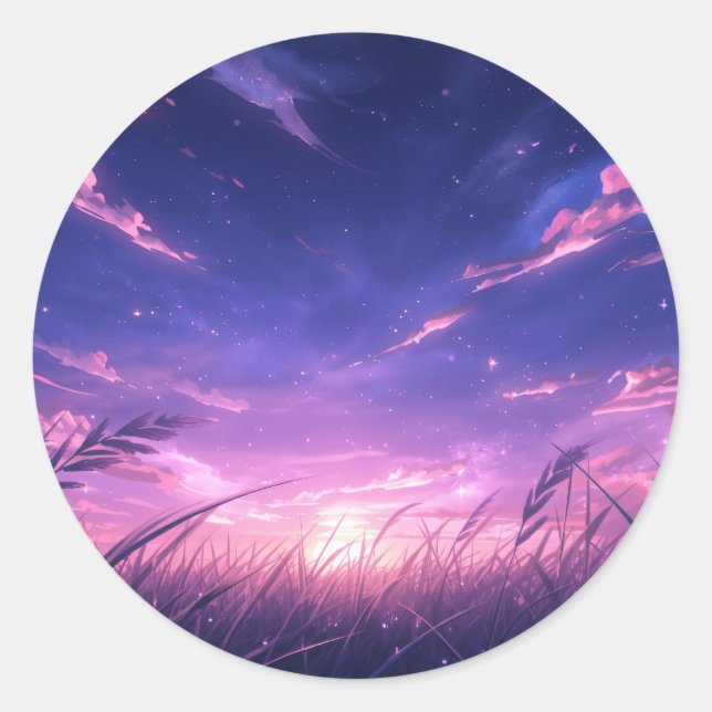 Pegatina Redonda Twilight Sky Sticker Sheet (Anverso)