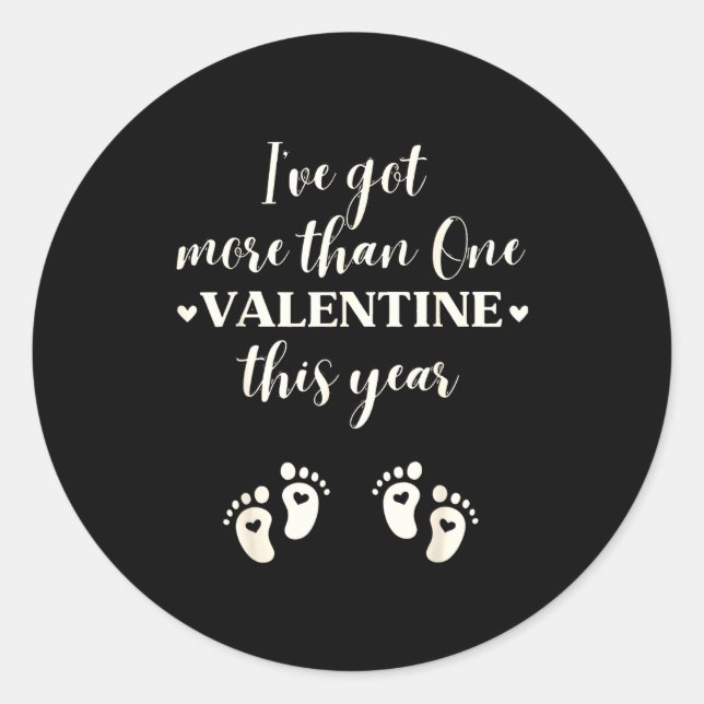 Pegatina Redonda Twin Pregnancy Announcement Gift For Pregnant Frie (Anverso)