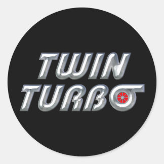 Pegatina Redonda Twin Turbo