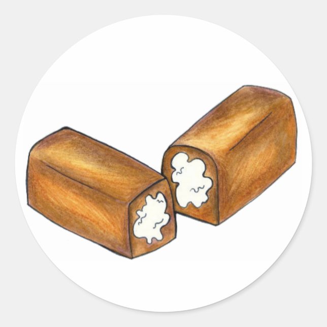 Pegatina Redonda Twinkie Cream Llenado De Snack Pasteles De Comida  (Anverso)