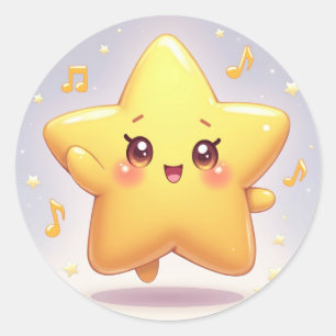Pegatina Redonda Twinkle Dance Star – Kawaii Cutie Sonrojada