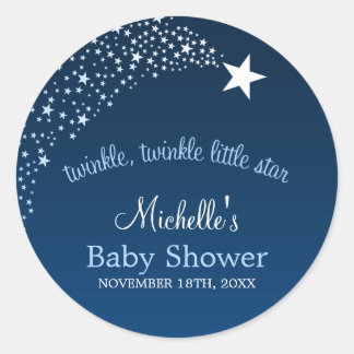 Pegatina Redonda Twinkle Little Shooting Star Baby Shower