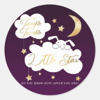 Twinkle Little Star Purple Bunny Baby Shower Favor