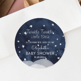 Pegatina Redonda Twinkle Little Star Whimsical Baby Shower