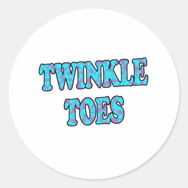 Pegatina Redonda Twinkle Toes (Anverso)