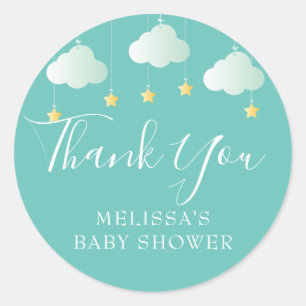 Pegatina Redonda Twinkle twinkle estrellita baby shower gracias