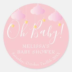 Pegatina Redonda Twinkle twinkle estrellita Oh Baby baby shower