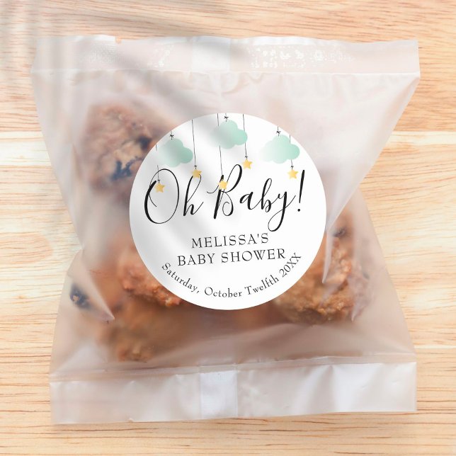 Pegatina Redonda Twinkle twinkle estrellita Oh Baby baby shower (Subido por el creador)