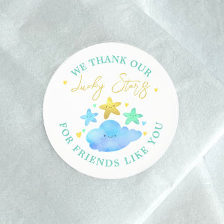 Pegatina Redonda Twinkle Twinkle Little Star Baby Shower Gracias
