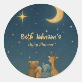 Pegatina Redonda Twinkle Twinkle Little Star Baby Shower se traduce