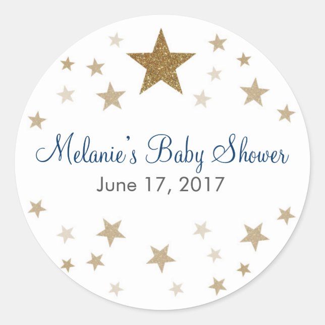 Pegatina Redonda Twinkle Twinkle Pegatinas de la Pequeña Estrella (Anverso)