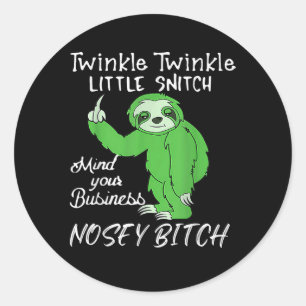 Pegatina Redonda Twinkle Twinkle Pequeña Niña Cuidado Con Tu Negoci