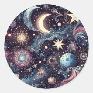 Pegatina Redonda Twinkling Stardust