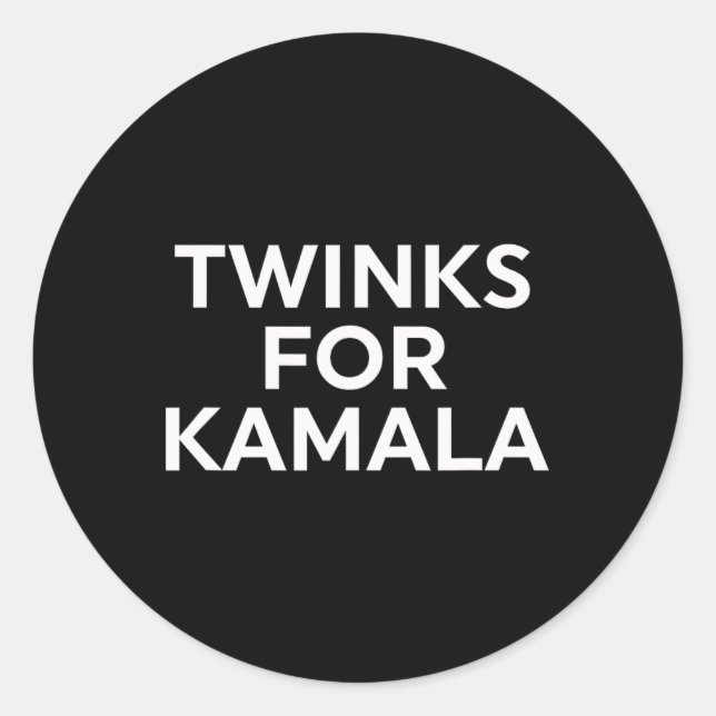 Pegatina Redonda Twinks For Kamala - Harris 2024 (Anverso)