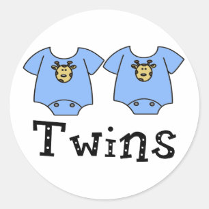 Pegatina Redonda Twins Cute Bodysuit 2 niños
