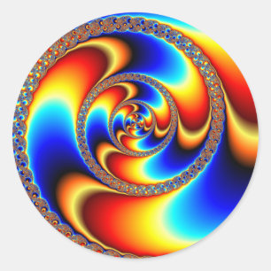 Pegatina Redonda Twisted - Fractal