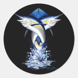 Pegatina Redonda Twisted Marlins Jumping
