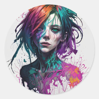 Pegatina Redonda Two Sides