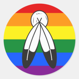 Pegatina Redonda Two-Spirit Pride Flag 