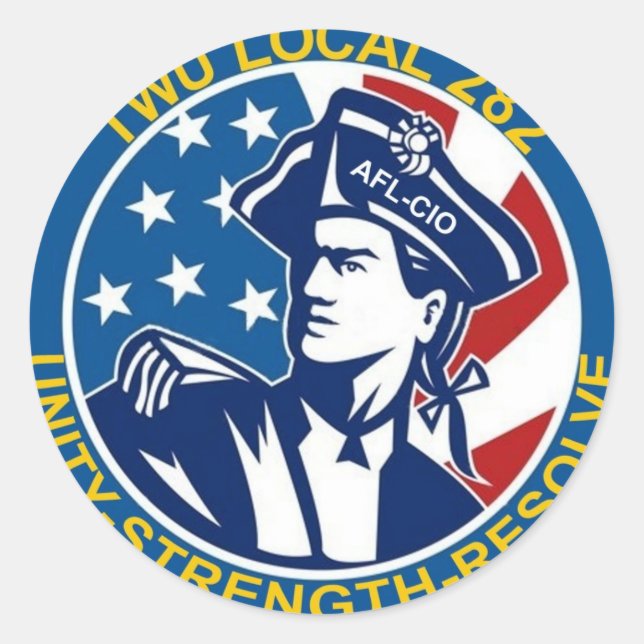 Pegatina Redonda TWU local 282 (Anverso)