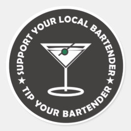 Pegatina Redonda TYB Admite su Bartender local