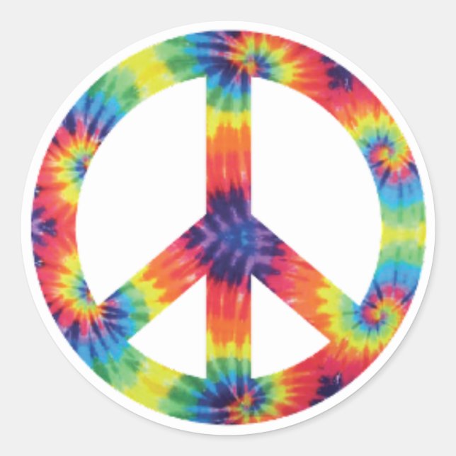 PEGATINA REDONDA TYE DYE PEACE PEGATINAS (Anverso)
