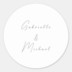 Pegatina Redonda Typografía mínima Elegante eterno Rojo cerezo