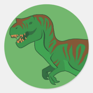 Pegatina Redonda Tyrannosaurus (cara)
