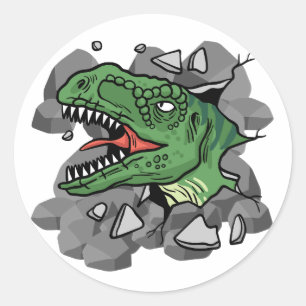 Pegatina Redonda Tyrannosaurus Rex
